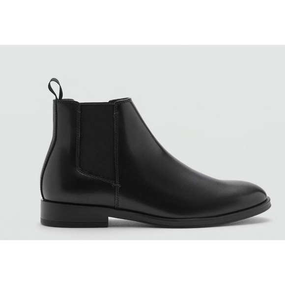 NEW MANGO MNG MEN'S BLACK FAUX LEATHER CHELSEA ANKLE BOOTS SZ 39 US 7 - Picture 2 of 5